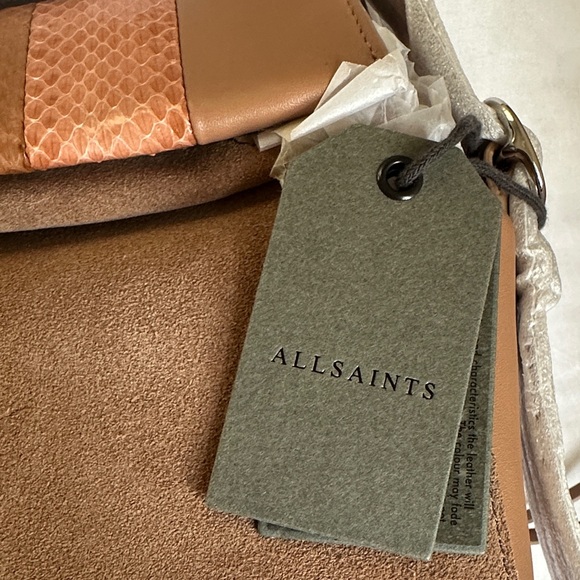 All Saints Tan and Brown Leather Messenger Bag - Picture 2 of 15